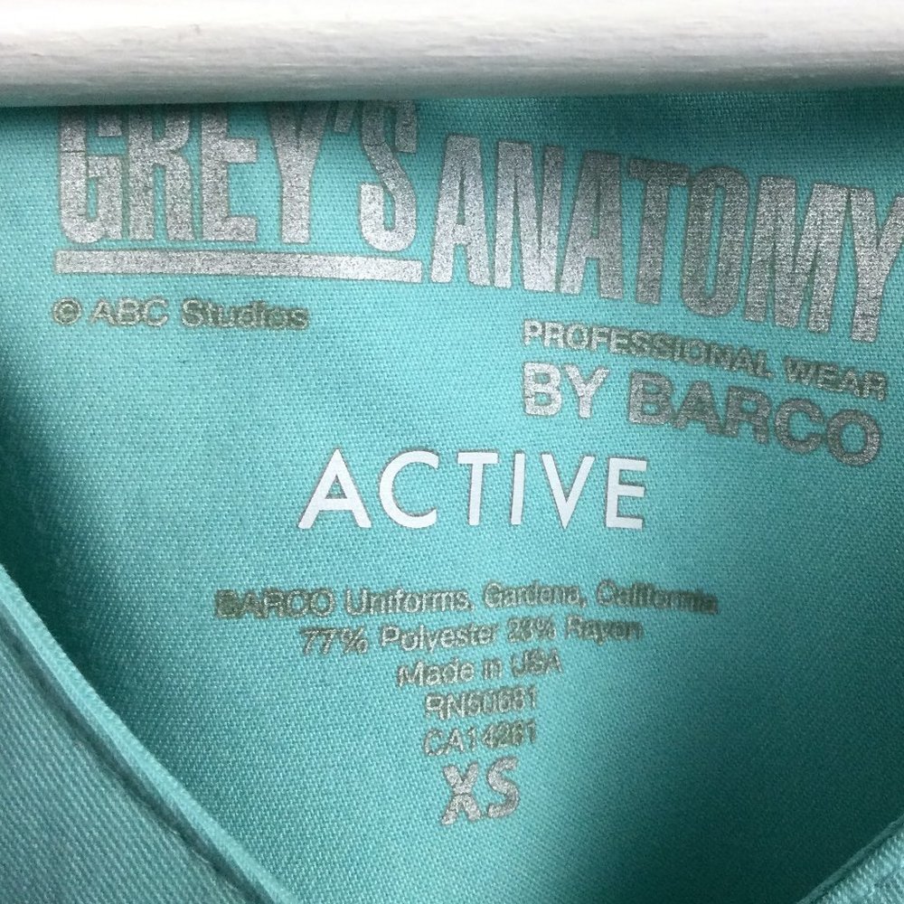 Grey’s Anatomy Active Scrub Top Mint Green XS - Picture 5 of 6